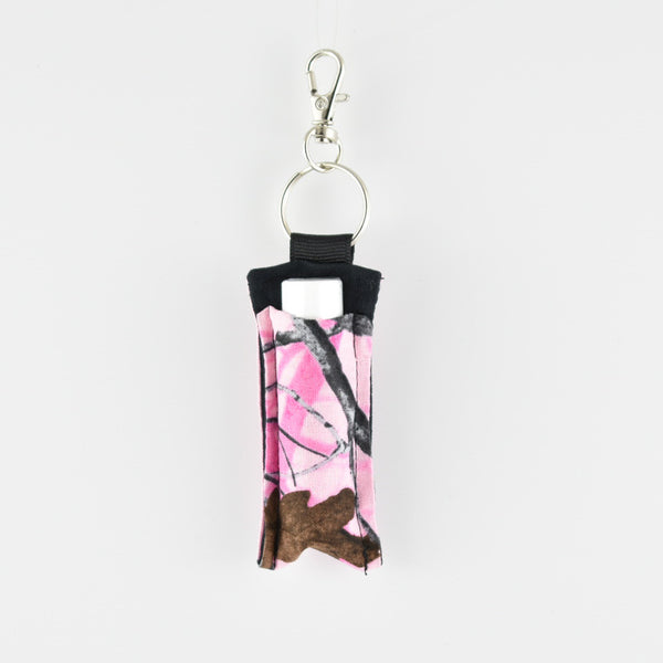 Pink Camo Keychain Lip Balm Holder