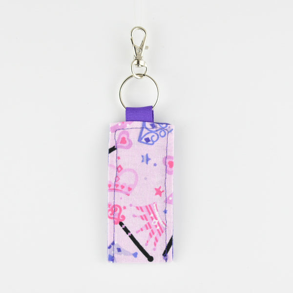 Pink and Purple Princess Keychain Lip Balm Holder