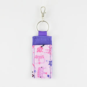 Pink and Purple Princess Keychain Lip Balm Holder