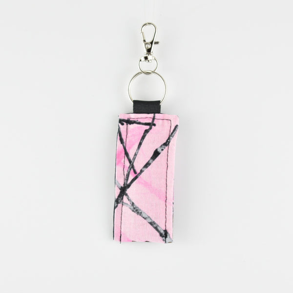 Pink Camo Keychain Lip Balm Holder